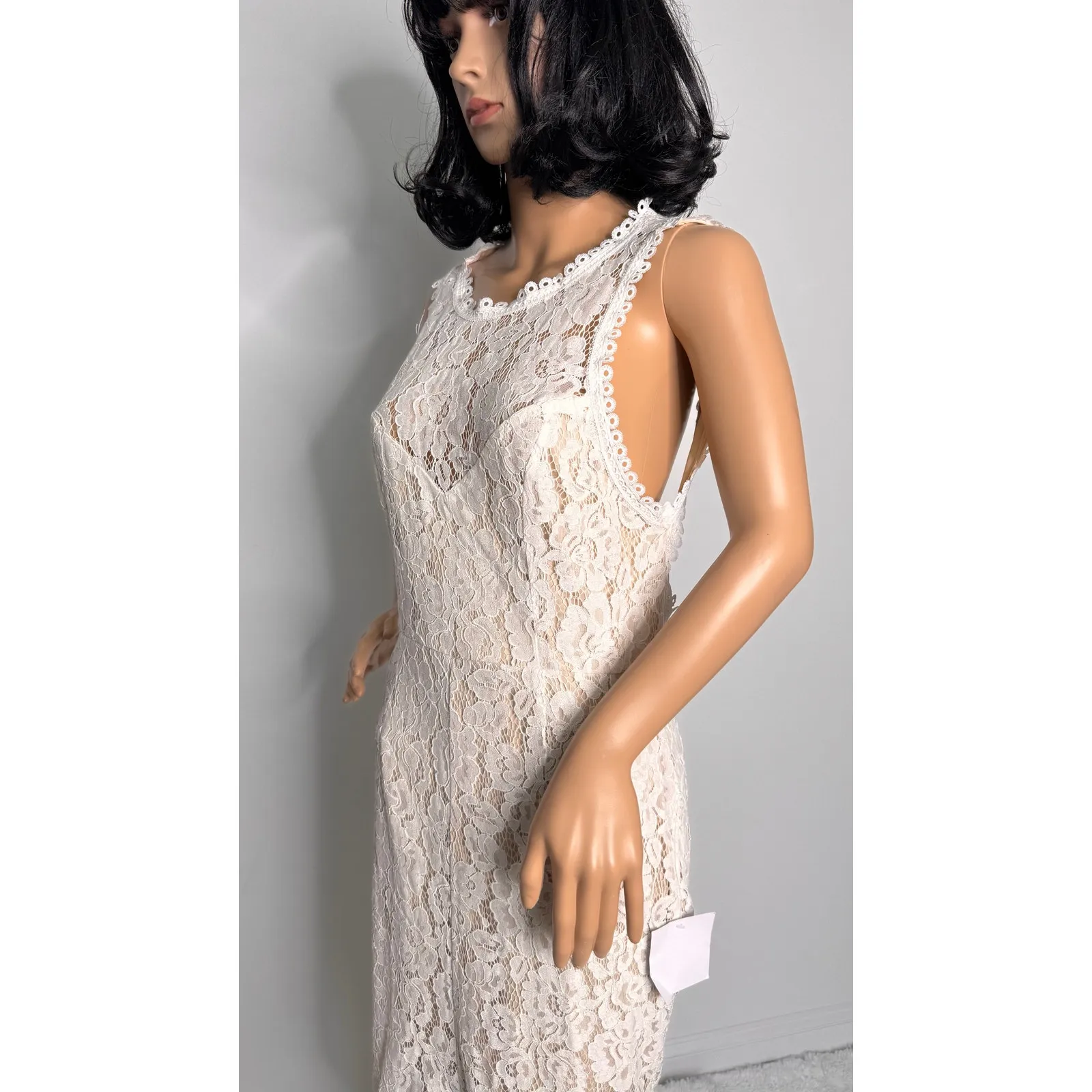 Lulus XL Ivory Lace Open Back Bridal Gown With Train NWT - Image 7