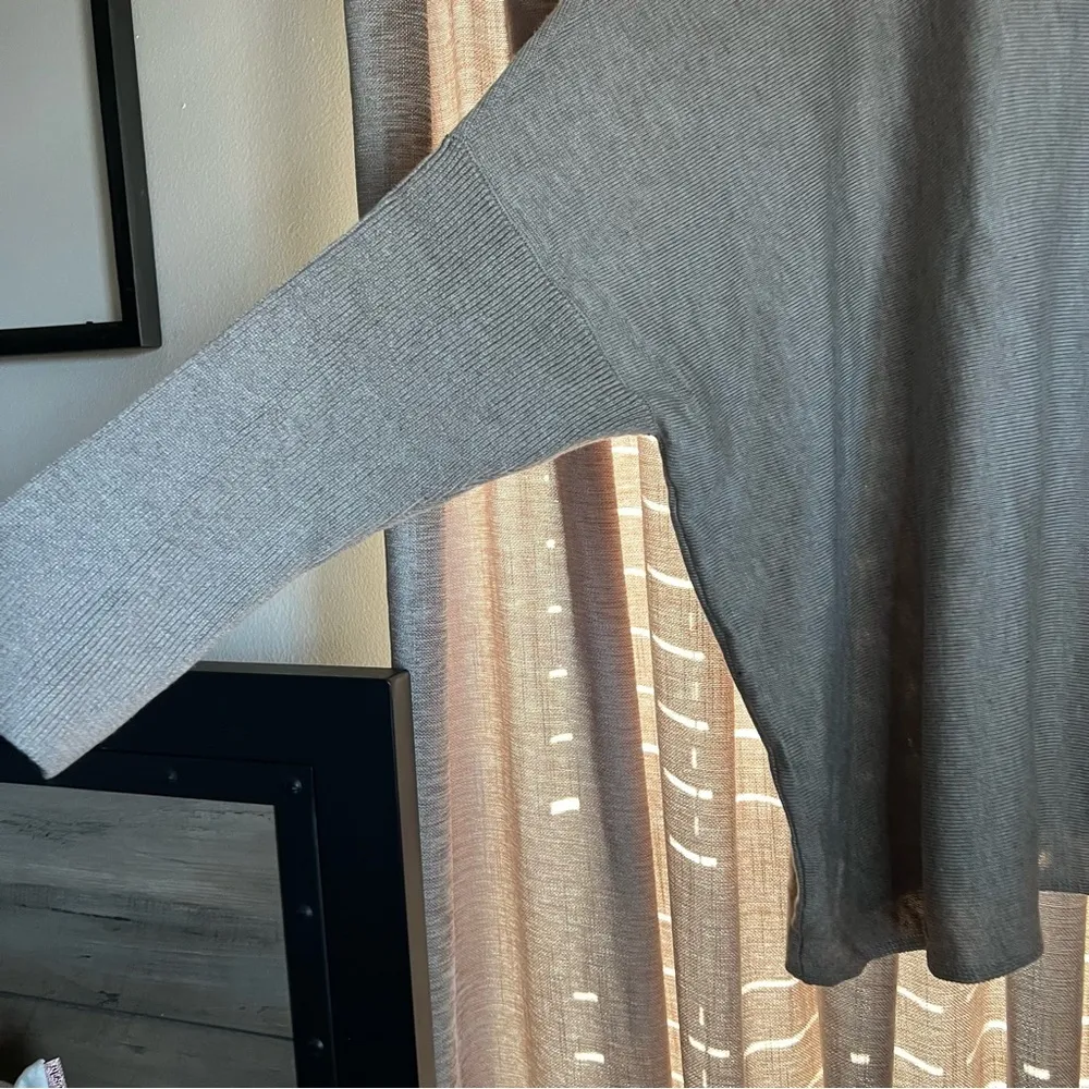 NWT Calvin Klein Tan Leather Buckle Cowl Neck Poncho Sweater Large/Extra Large - Image 12