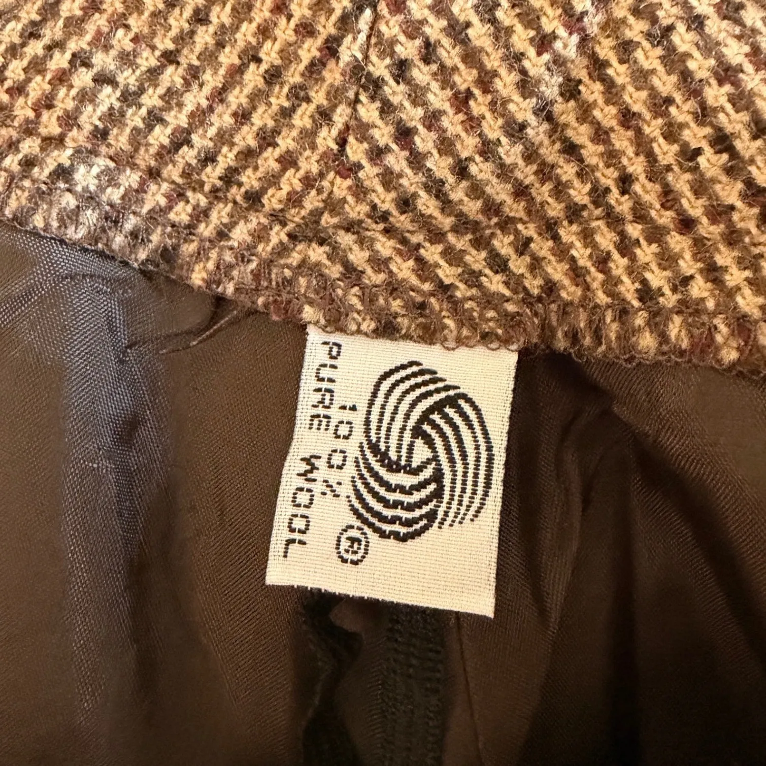 VTG Ralph Lauren LRL Women's Plaid Wool Houndstooth midi Pencil Skirt Size 4 - Image 5