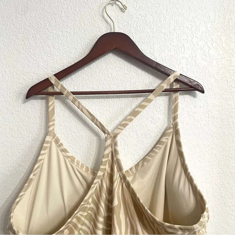 Old Navy Womens Bodysuit Powerchill Zebra Tan White Racerback Plus Size 4X - Image 4