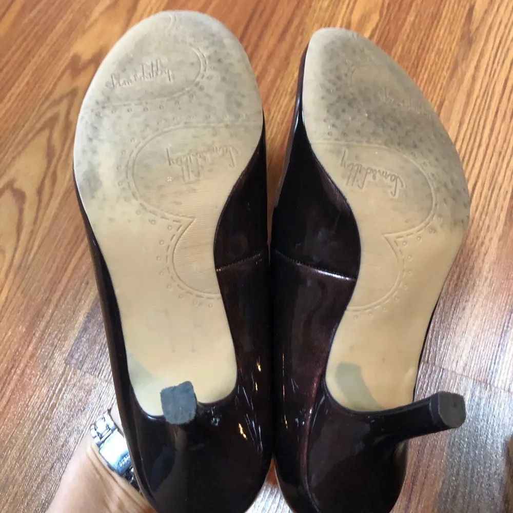 SAM & LIBBY Shiny Brown Heels S 9.5 - Image 6