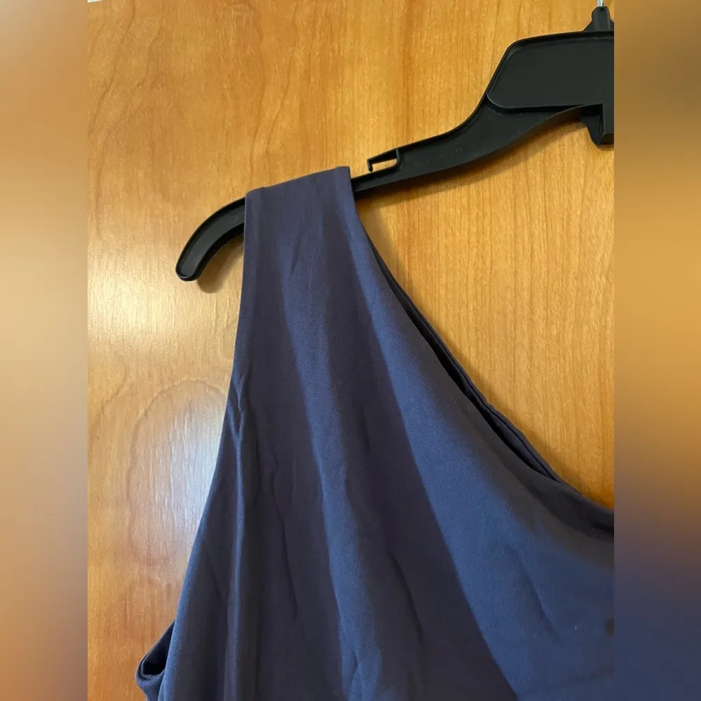 Eileen Fisher Stretch Silk Jersey Top Tank Shirt Lined Twilight Blue NWT Large - Image 7