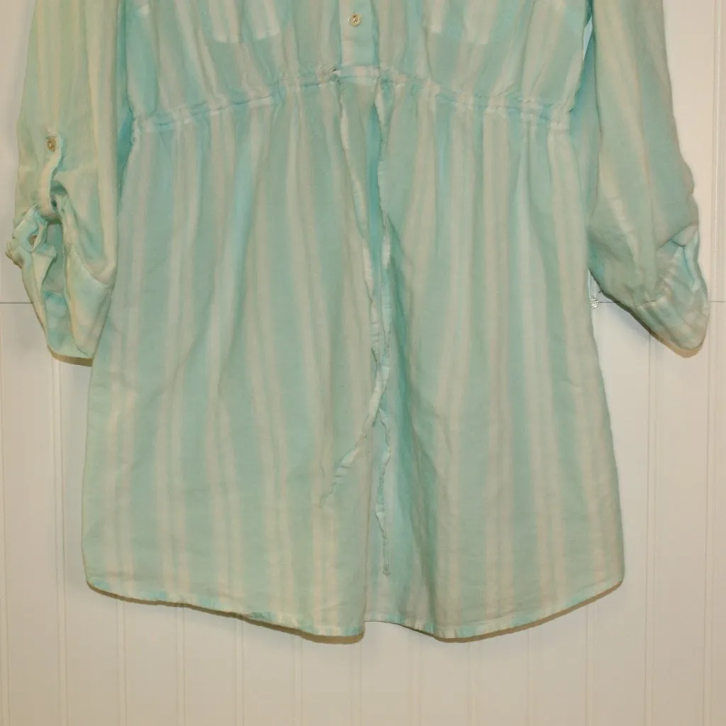 Motherhood Maternity Ladies Blouse Top 3/4 Sleeve Tie Up Waist Size Large - Image 3
