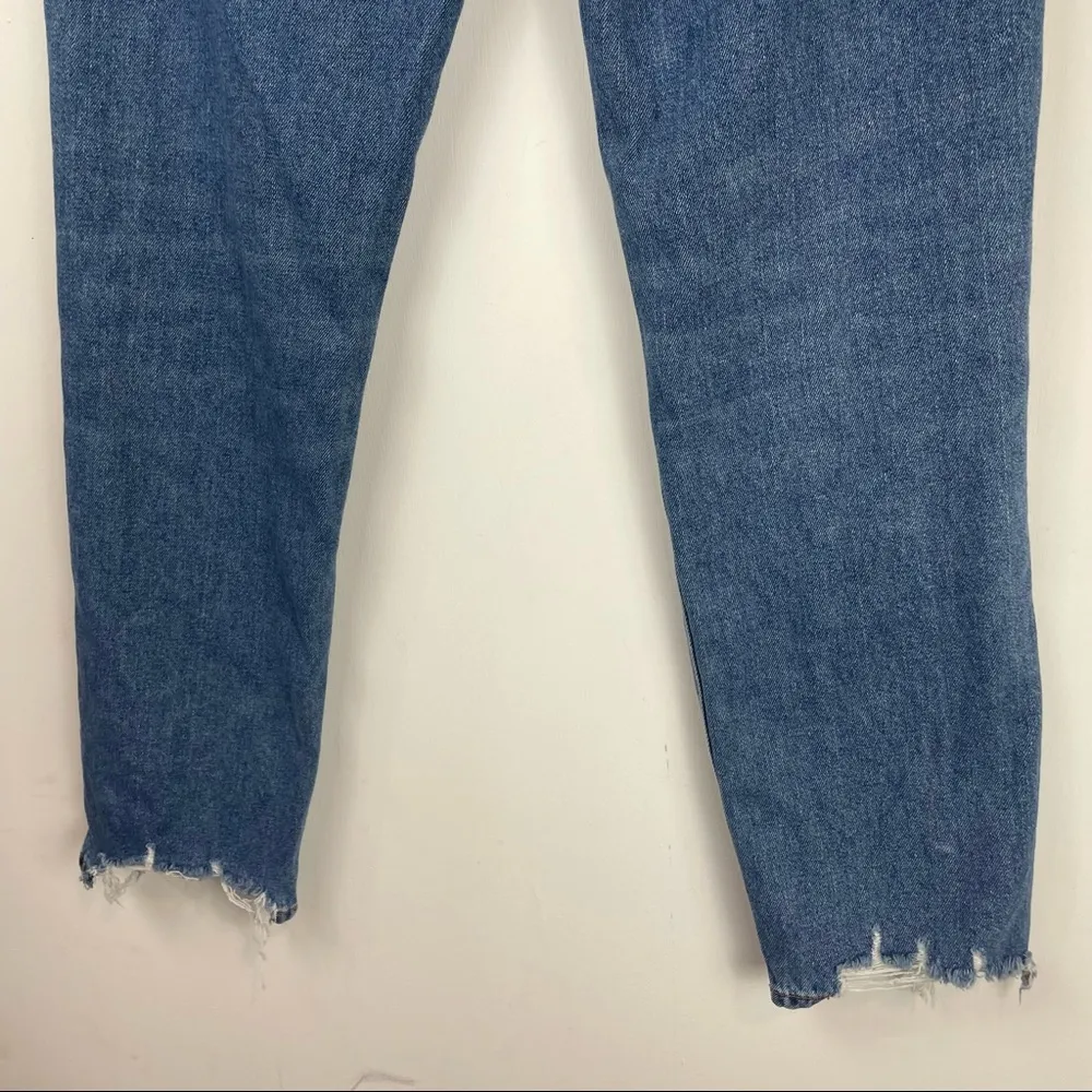 American Eagle Mom Jean Distressed Raw Chewed Hem Sz 4 Boho - Image 8