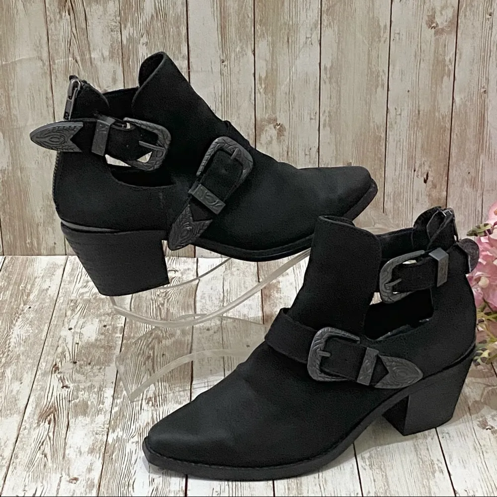 Steve Madden Wolfe Cut-out Black Booties 7 - Image 2