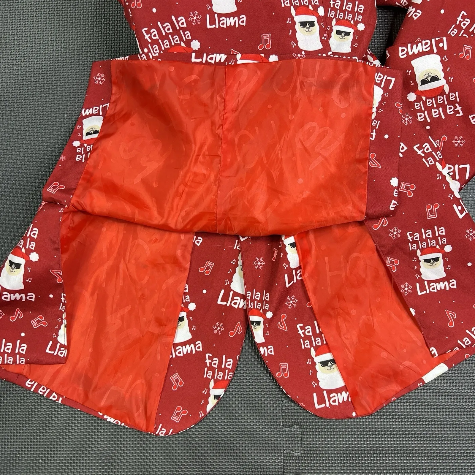 Suitmeister Christmas Blazer Men's XL Red Fa La La Llama Ugly Xmas Party Jacket - Image 9