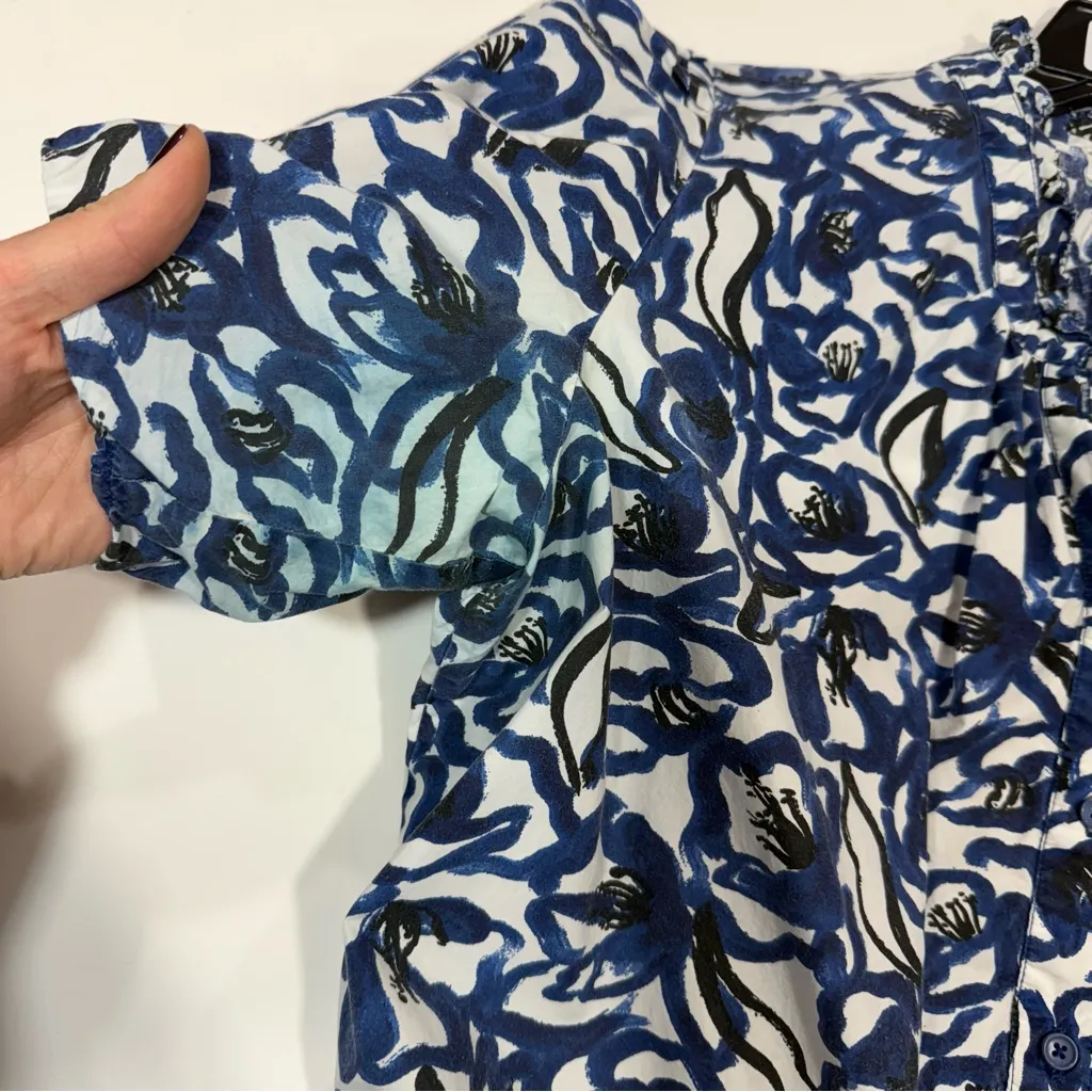 APIECE APART Blue White Floral
Cotton Las Alturas Mini Dress
Size Large - Image 11