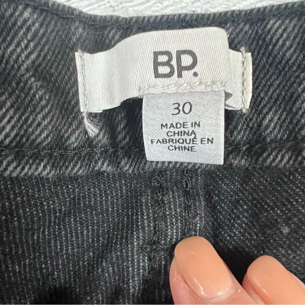 BP Destroyed Wide Leg Jeans in Black Size 30 - Image 5
