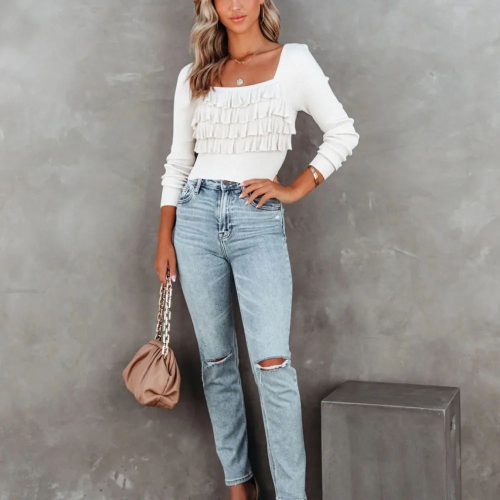 VICI | Celeste Ribbed Ruffle Crop Top - Image 7