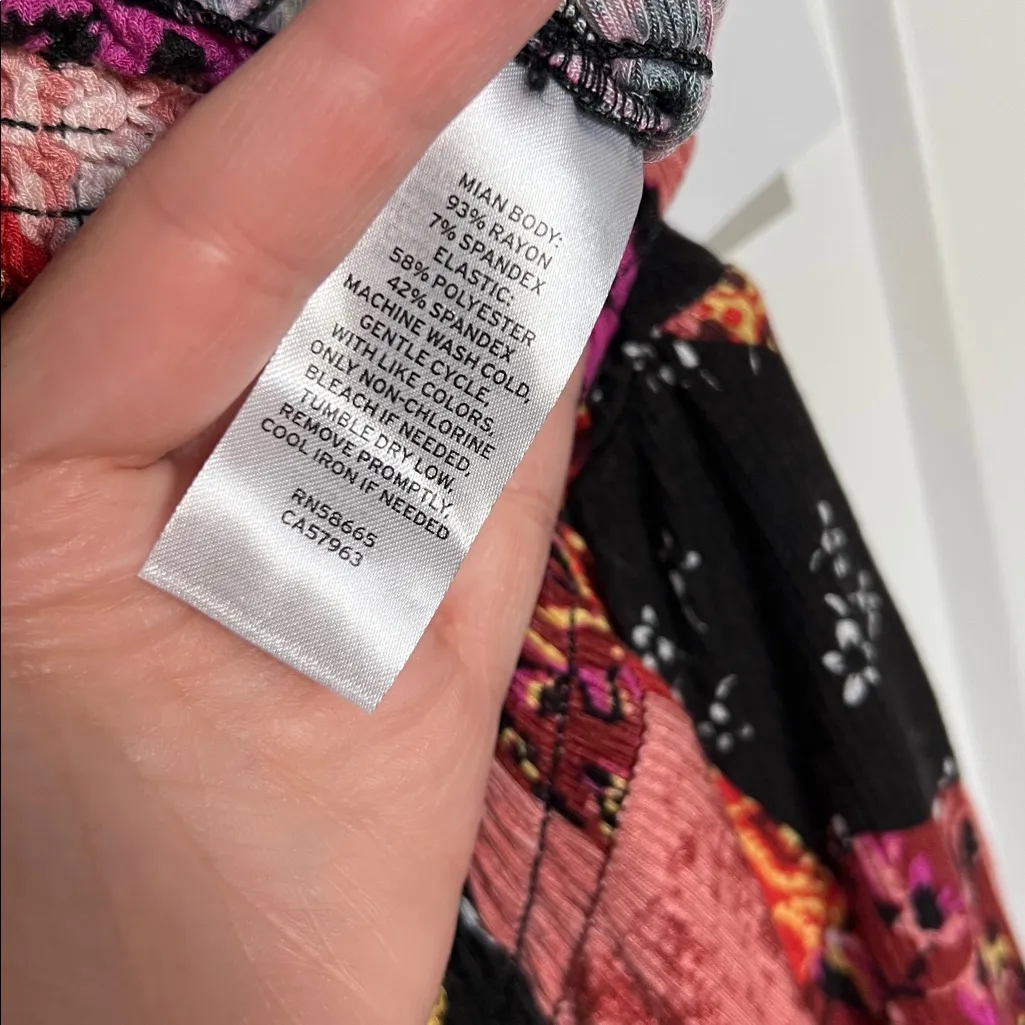 NWT BP. Off Shoulder Smocked Ribbed Romper - Orange Multi - Image 7