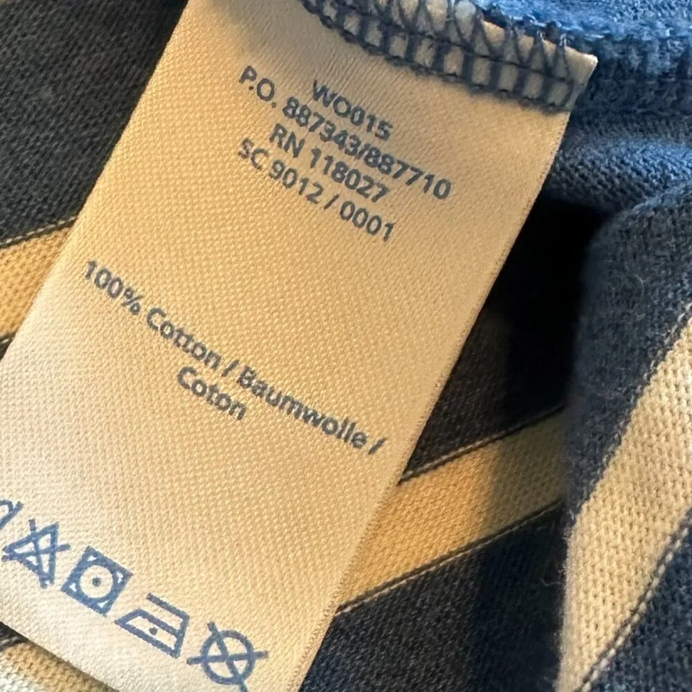 Boden Blue White Stripe Sheath Dress 3/4 Sleeves Crew Neck Cotton Size Large - Image 10