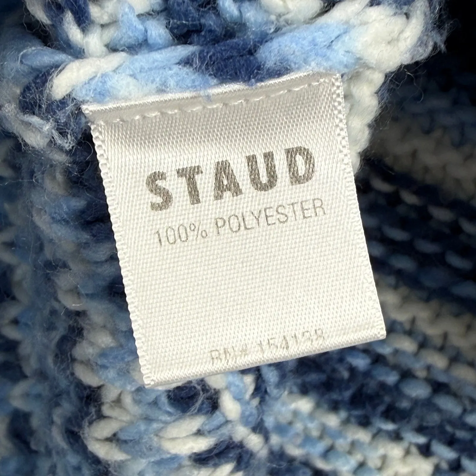 STAUD Benny Dusk Blue Striped Turtleneck Sweater Size Small - Image 6