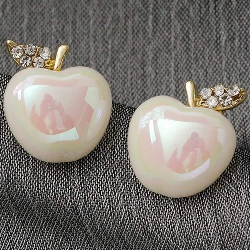 Apple Earrings White - Image 2