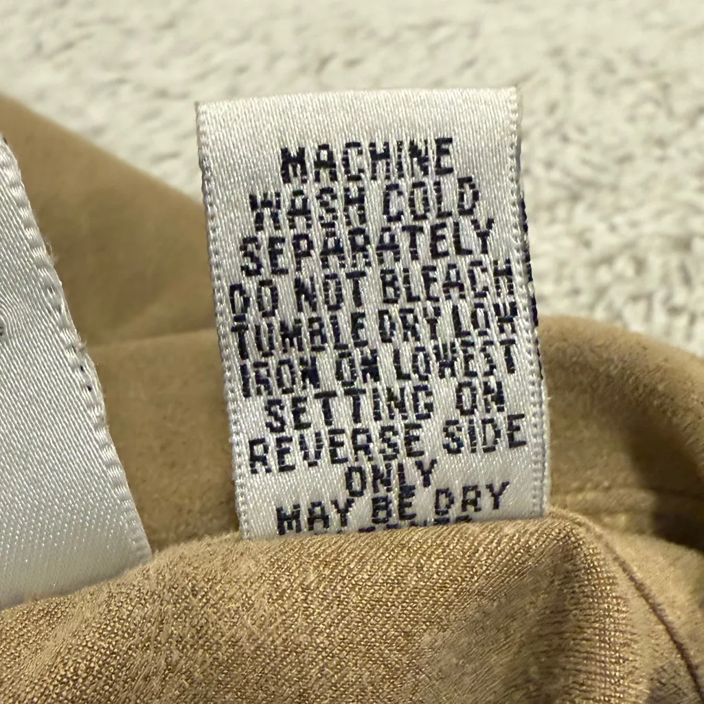 Chico's  Design Faux Suede Microfiber Button-Down Shirt Tan Size 2 Large - Image 4