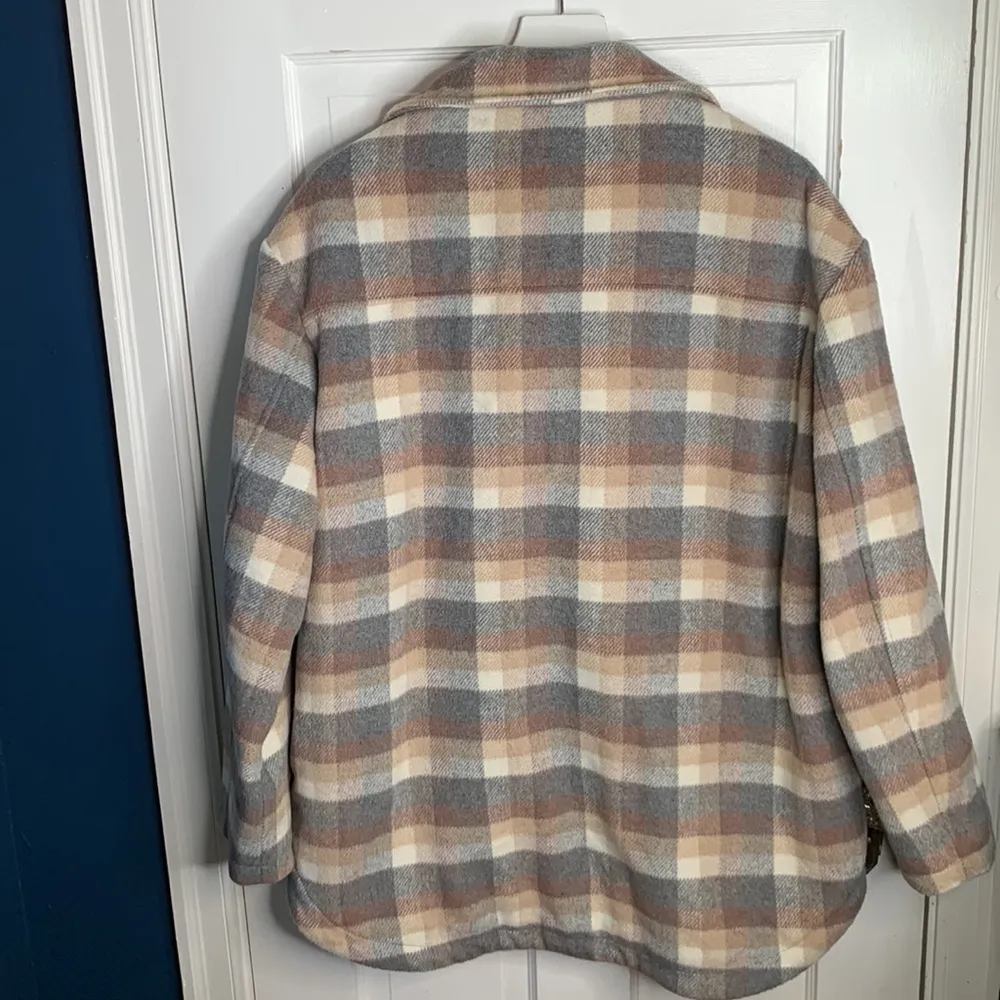 American Eagle Women’s Plaid Shacket Flannel Fleece-lined Jacket NWOT Sz L - Image 8