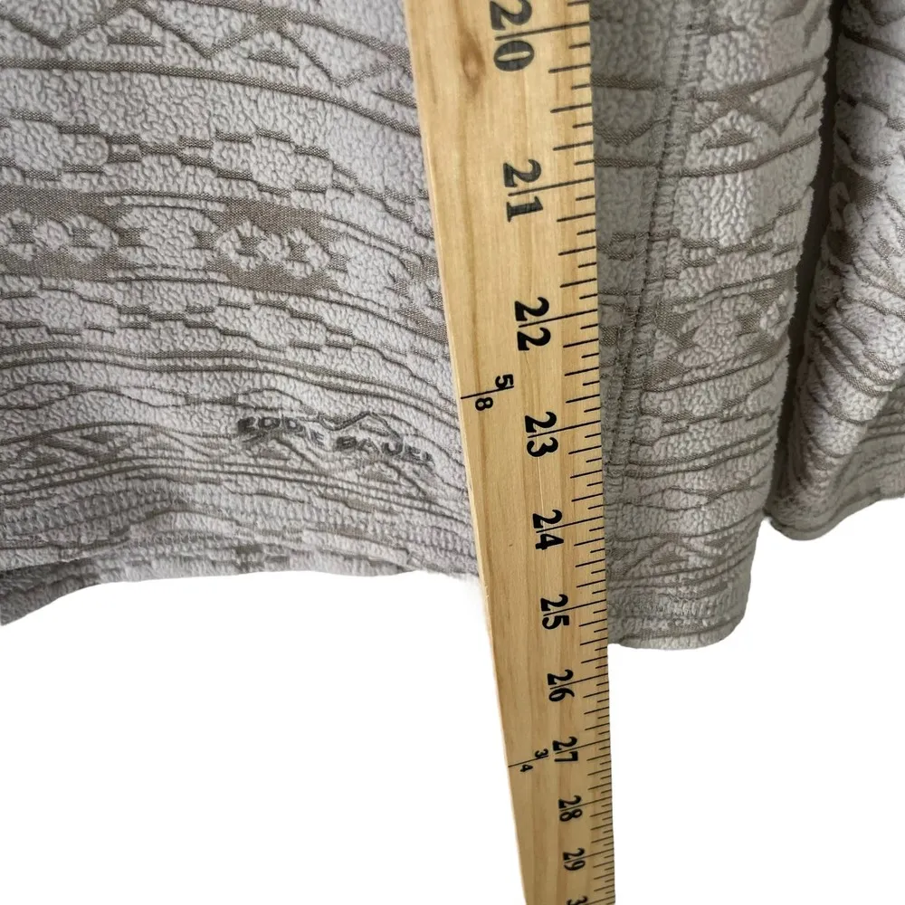 Eddie Bauer Size‎ Large Fair Isle Fleece Grey Half Zip Pull Over Sweater - Image 6