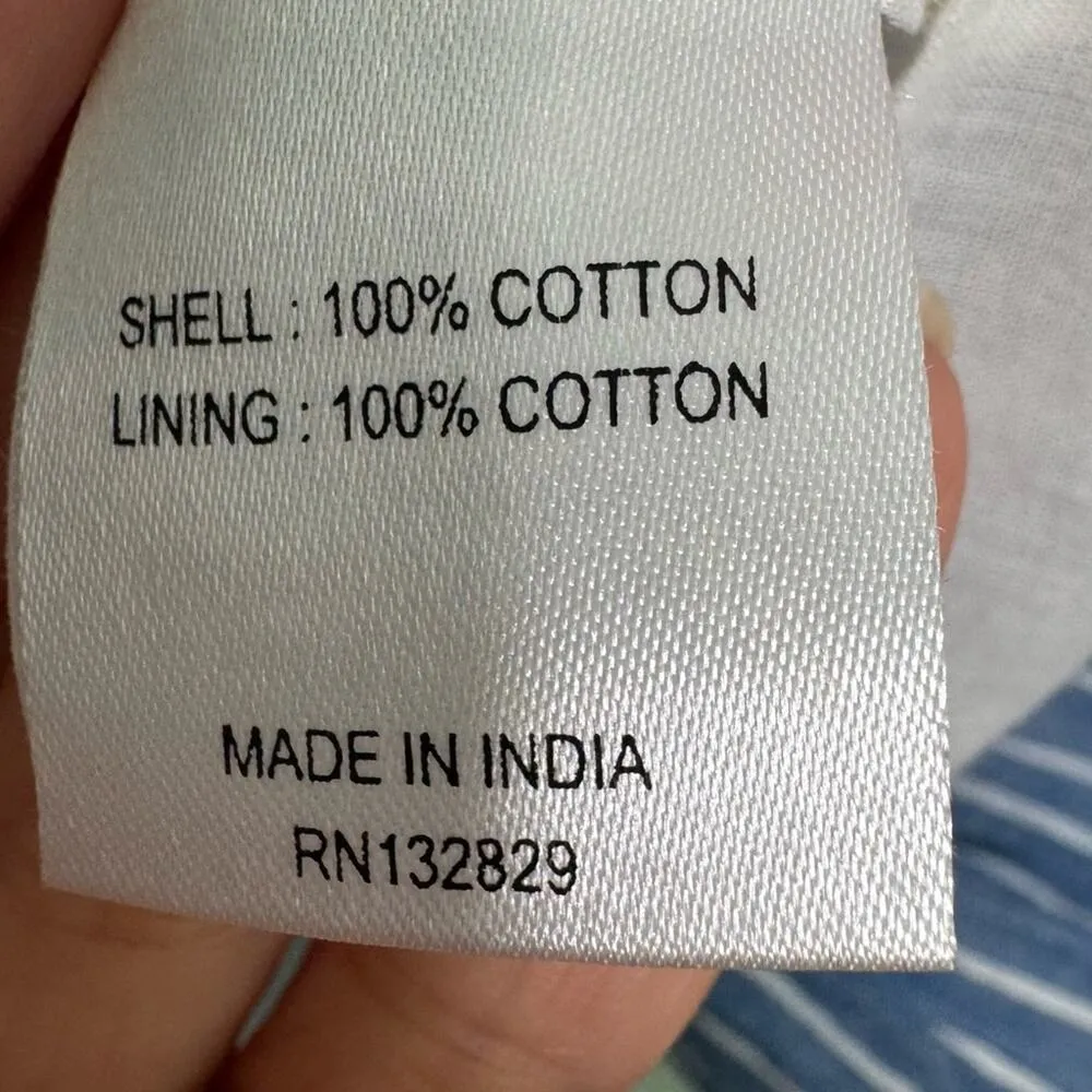 TULAROSA Maida Ruffle Dress in Blue White Stripe Vacation Ruffle Size Small - Image 11