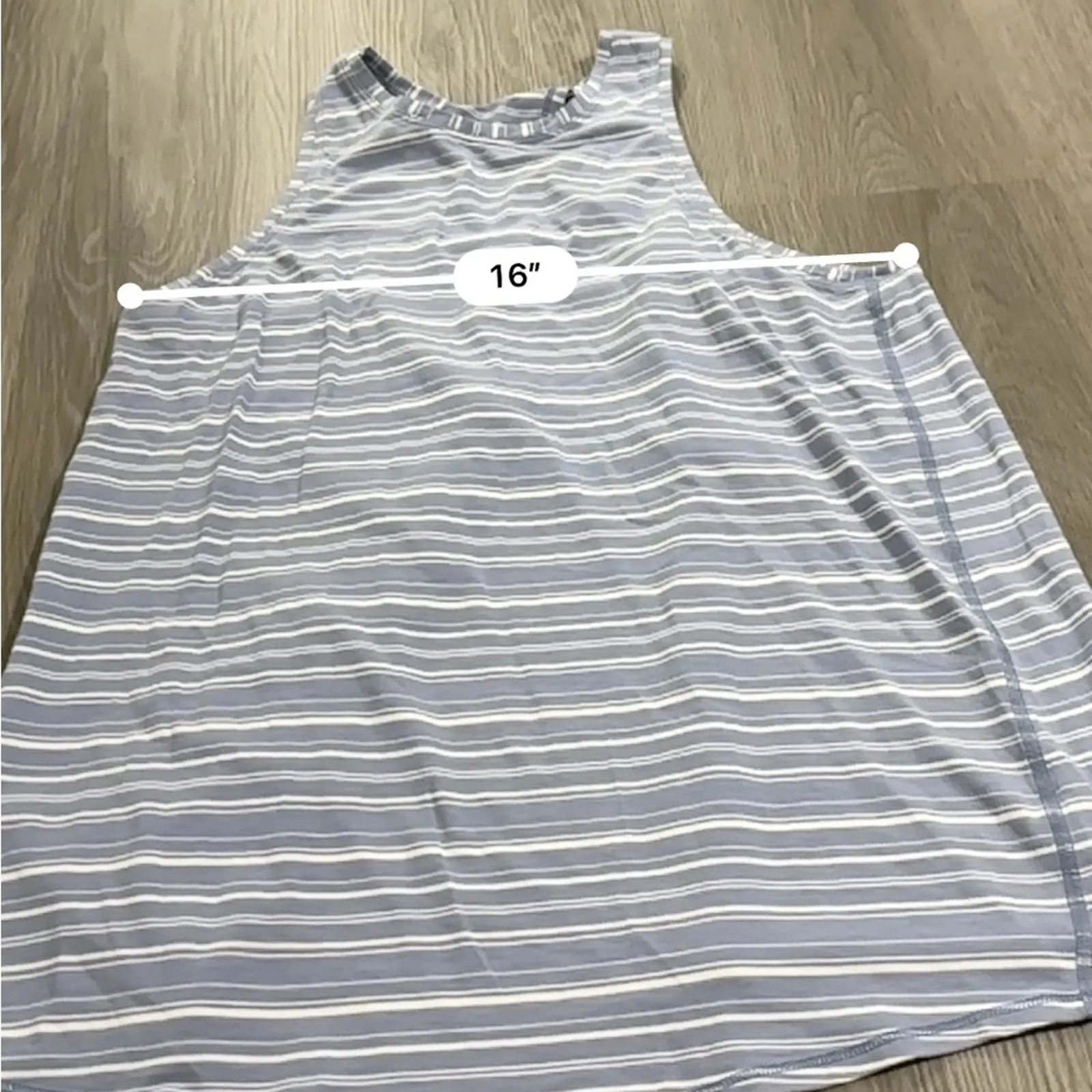 Lululemon All Tied Up Tank‎ Top in Cut Back Stripe Tempest Blue White Sz 8 - Image 6