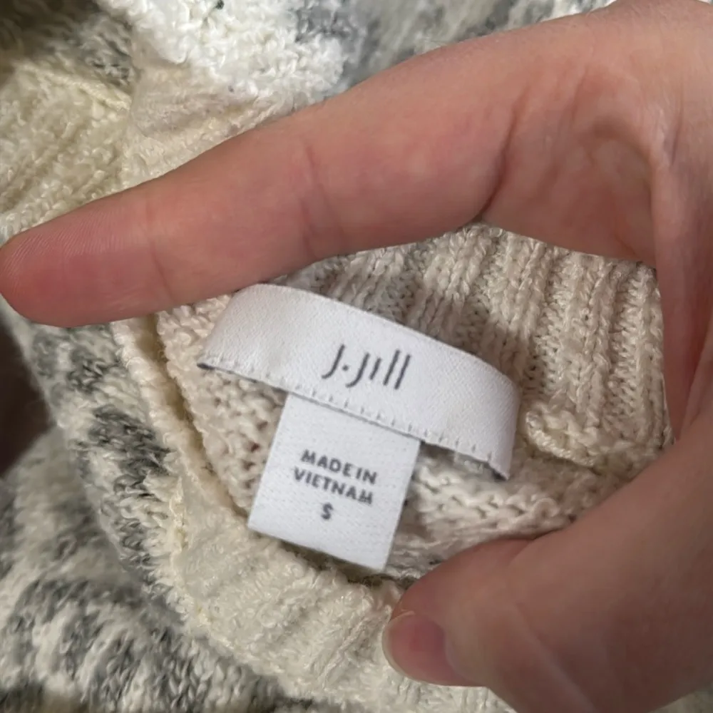 J Jill cotton blend textured fair isle Nordic sweater size S - Image 8