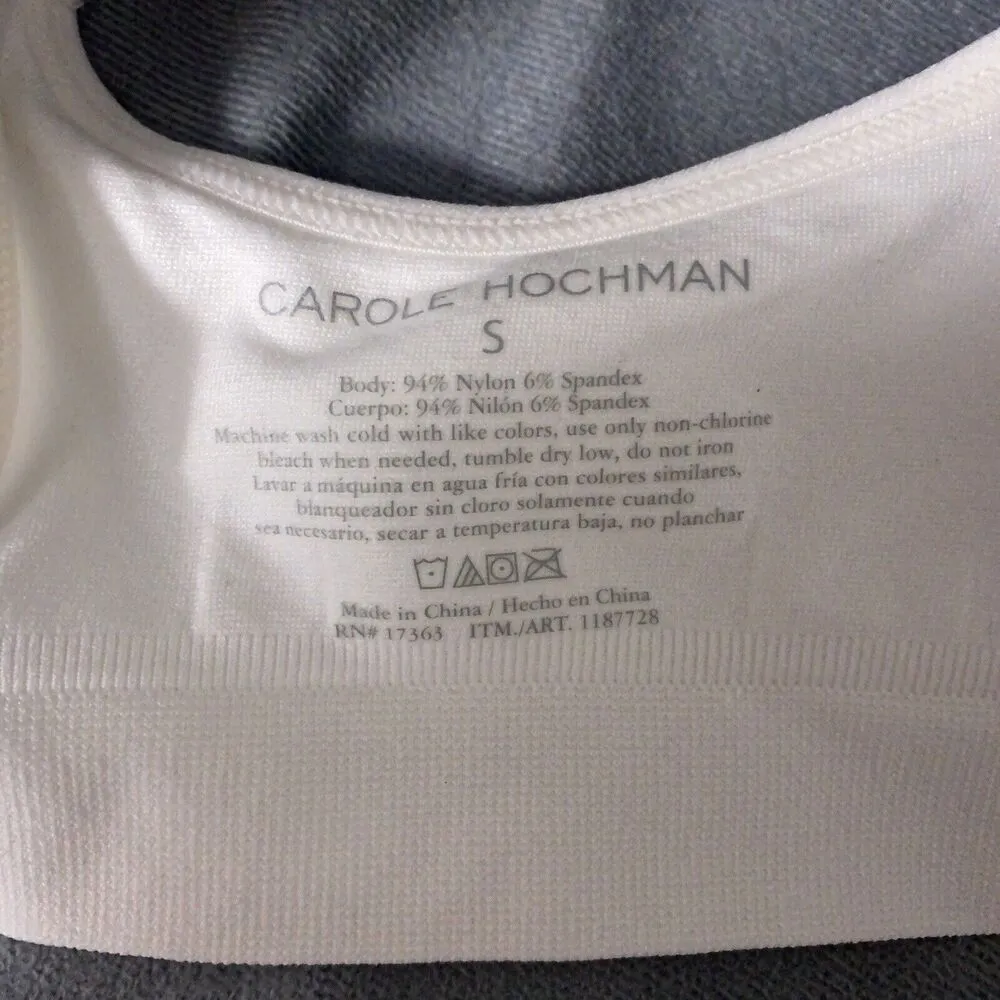Carole Hochman Small Seamless Comfort Bra Wire Free Molded Cups Straps White - Image 6