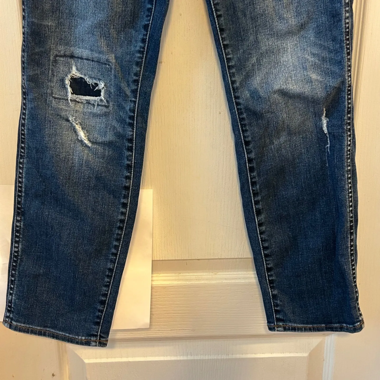 J Crew Jeans Vintage Straight Distressed Dark Wash Denim Pants Size 25 - Image 4