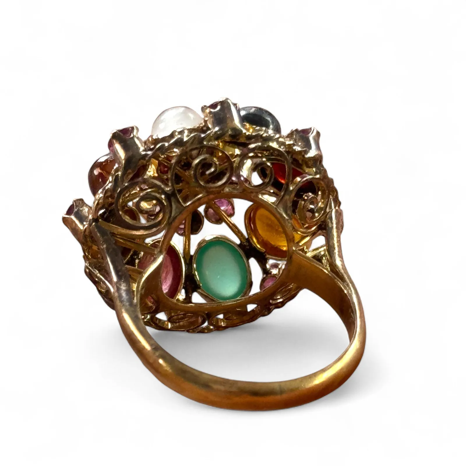 Vintage J.G Estate 14k Yellow Gold Ruby & Multi Gemstones Ring Size 6 - Image 8