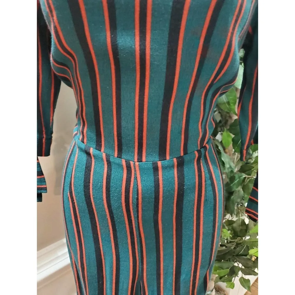 Wild Fable Women's Striped 100% Rayon V-Neck 3/4 Sleeve Jumpsuits Size M - Image 3