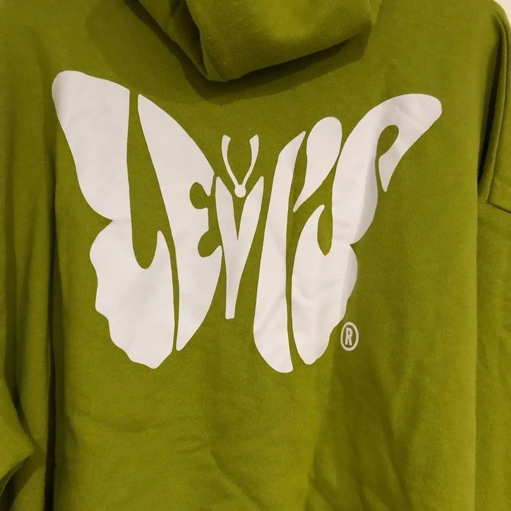 Brand New Levi’s Spilt Pea Prism Crop Pullover Hoodie For Women Size Medium Green - Image 7