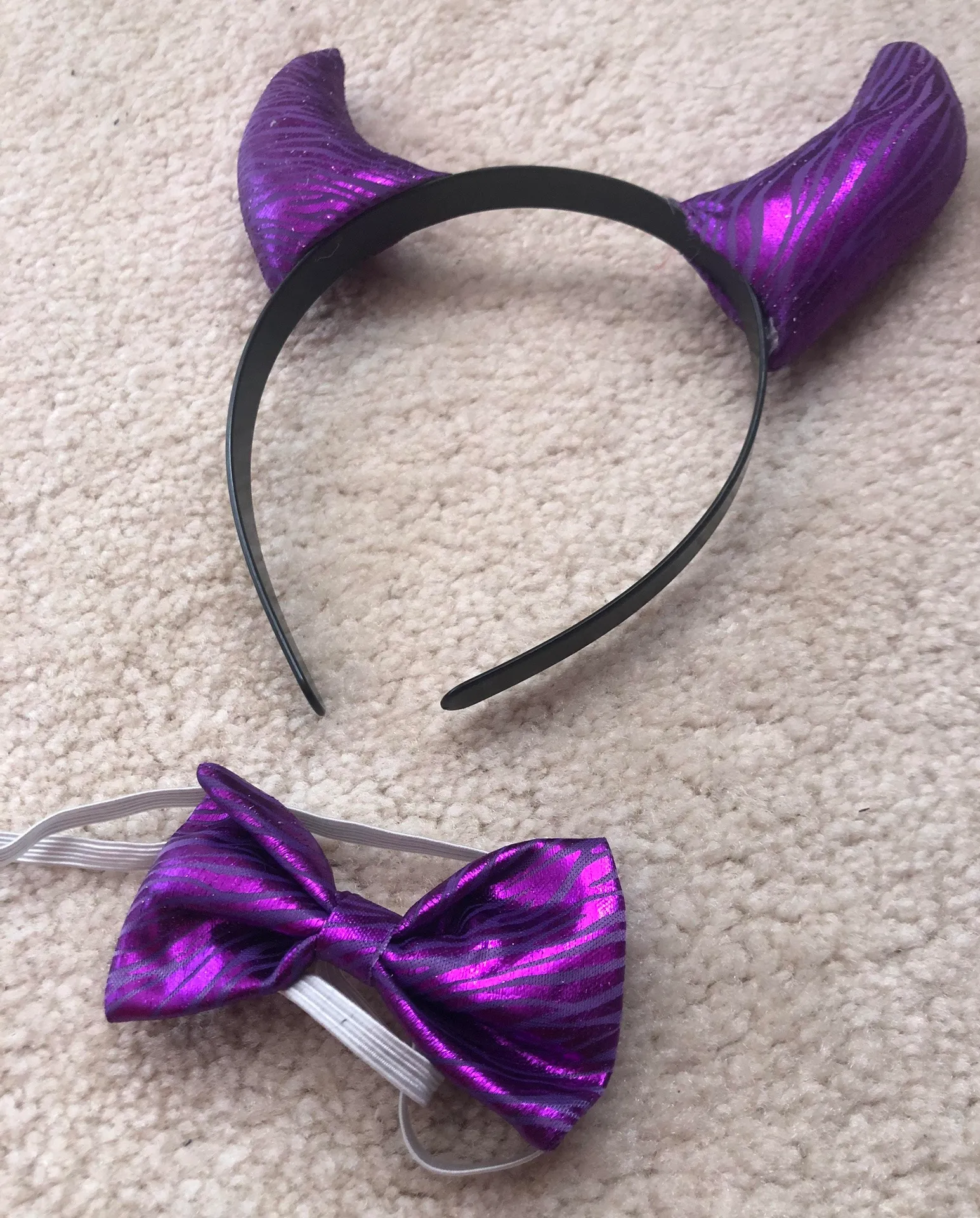 Purple Devil Horns with Bow Tie Halloween Costume - Image 2