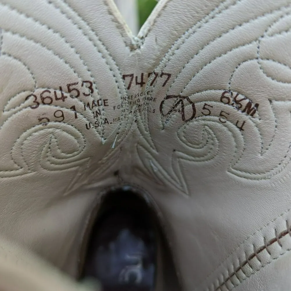 Dingo  Country Western Cowgirl Core Brown Leather Boho Boots Vintage 6.5 USA - Image 5