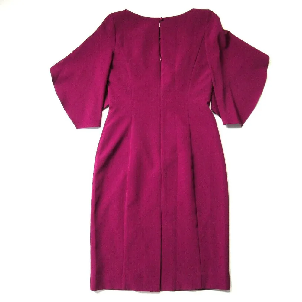 NWT MILLY Mila in Berry Italian Cady Butterfly Sleeve Sheath Dress 10 $450 - Image 6