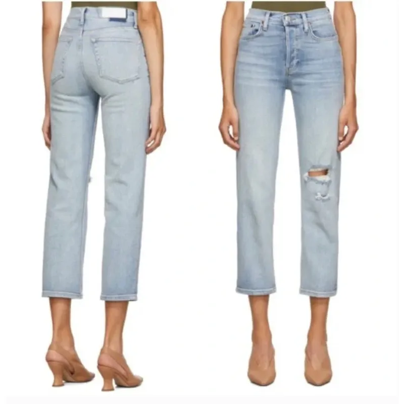 RE/DONE Originals High-rise Stove Pipe Jeans In Livedilight Womes Size 28 - Image 17