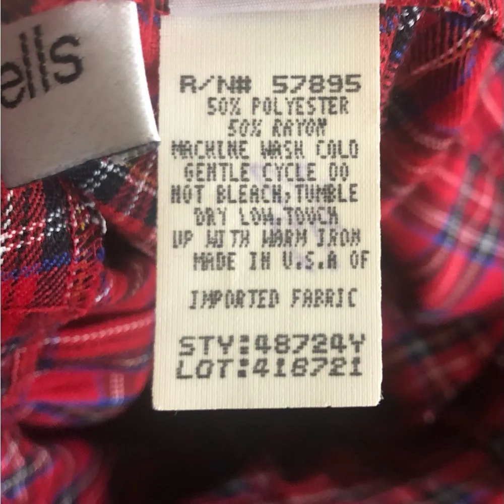 VTG Baxter & Wells Pleated Relaxed Tartan Plaid Red Bermuda Shorts 14 70’s - Image 5