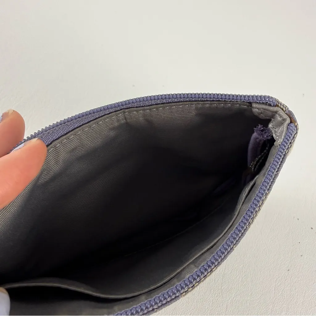 Coach Signature Satin Mini Wristlet Pouch in Dusty Purple Grey - Image 8