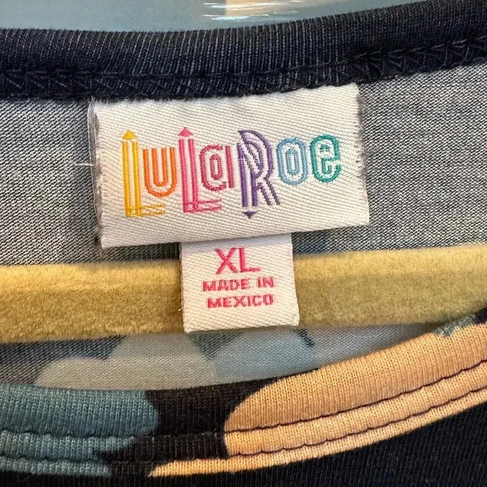 LuLaRoe Navy Floral Cherry Blossom Fitted Julia Midi Dress Size Women’s XL - Image 6