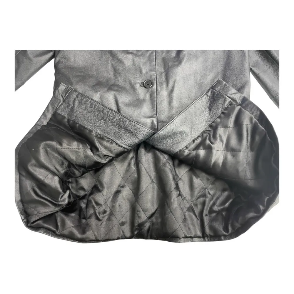 NYC New York Cargo black leather jacket size Large. - Image 3