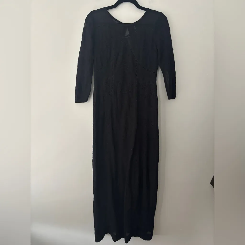 FP Free People Black Say‎ You Love Me Cotton Lace Button Back Maxi Dress Size 2 - Image 8