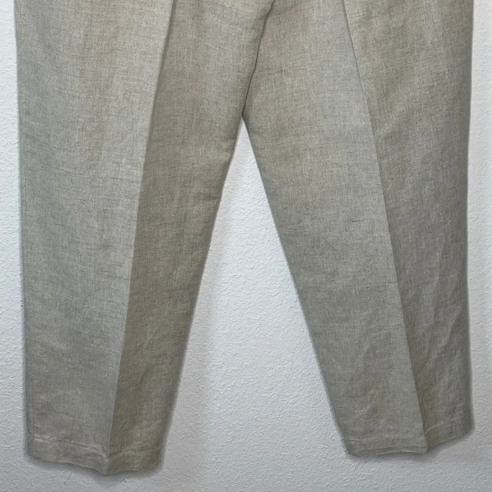 Vintage LizSport Linen Blend Trousers‎ Tan Size 16 - Image 6