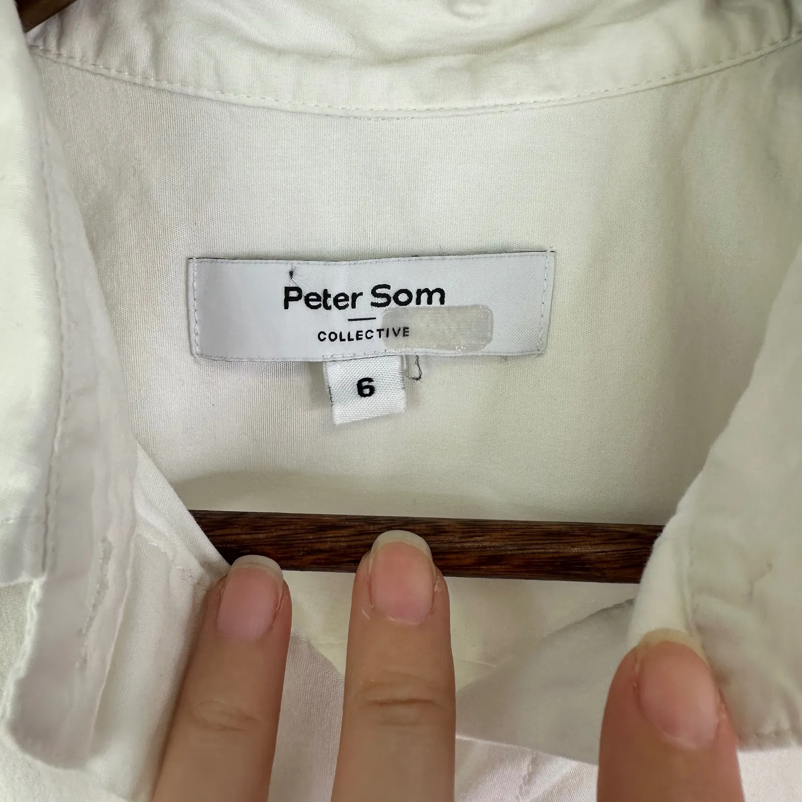 Peter‎ Som Collective Sleeveless Collared Poplin Blouse White Size 6 - Image 6