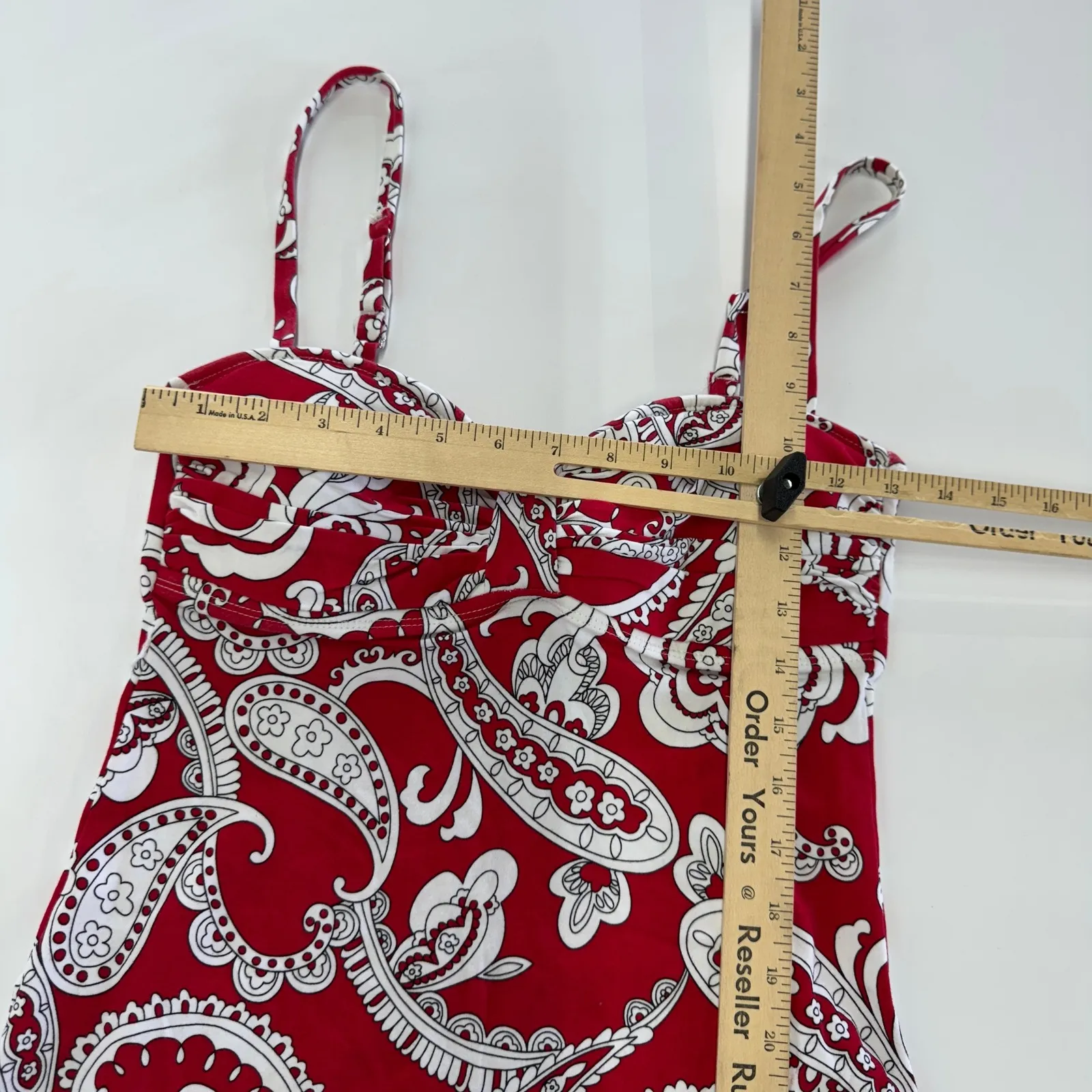 Tommy‎ Bahama Swim Dress Womens X Small Red Paisley Print Sundress Cover Up - Image 4