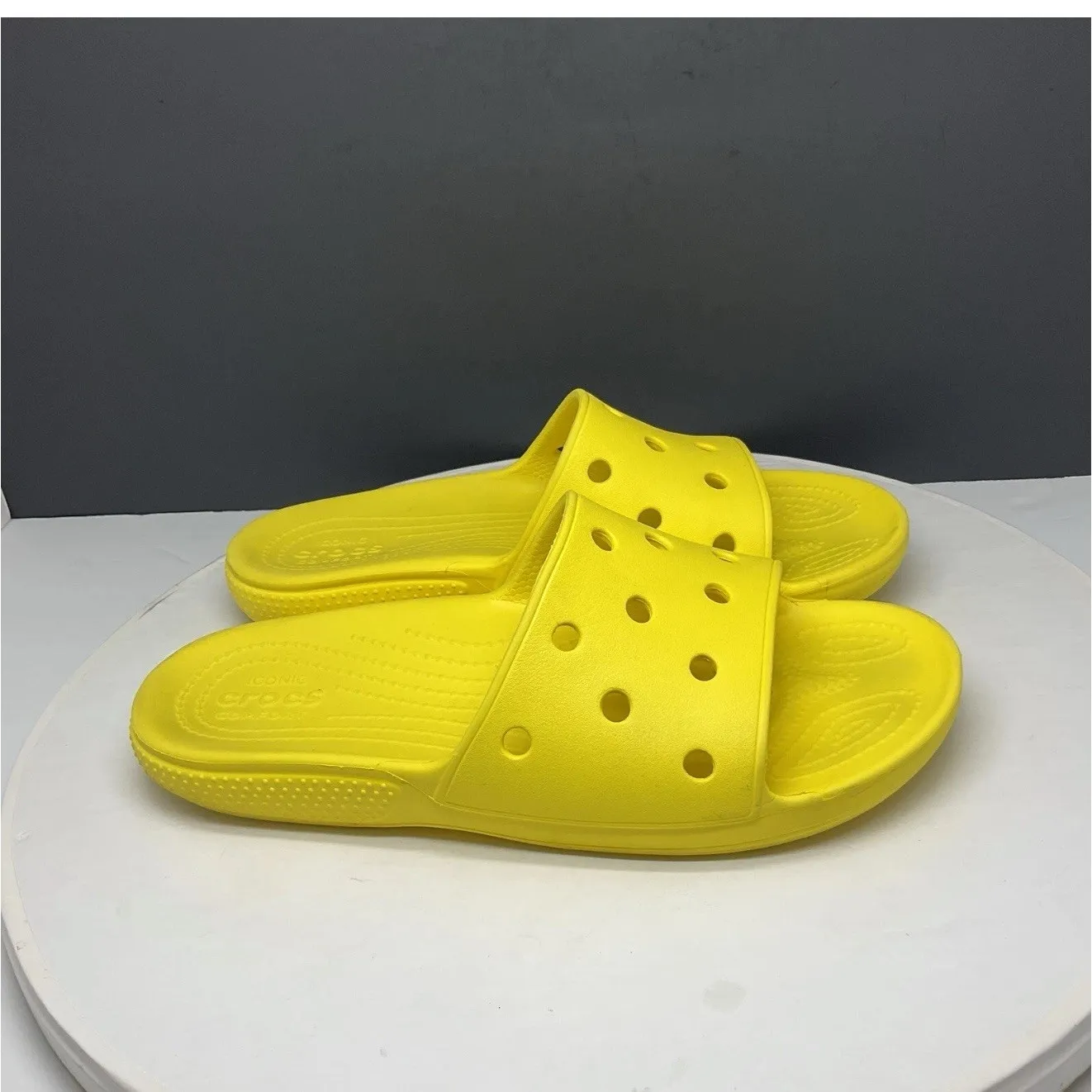 Crocs Sandals Women‎ 7 Men 5 Classic Slide Yellow Iconic Comfort 206121 - Image 4