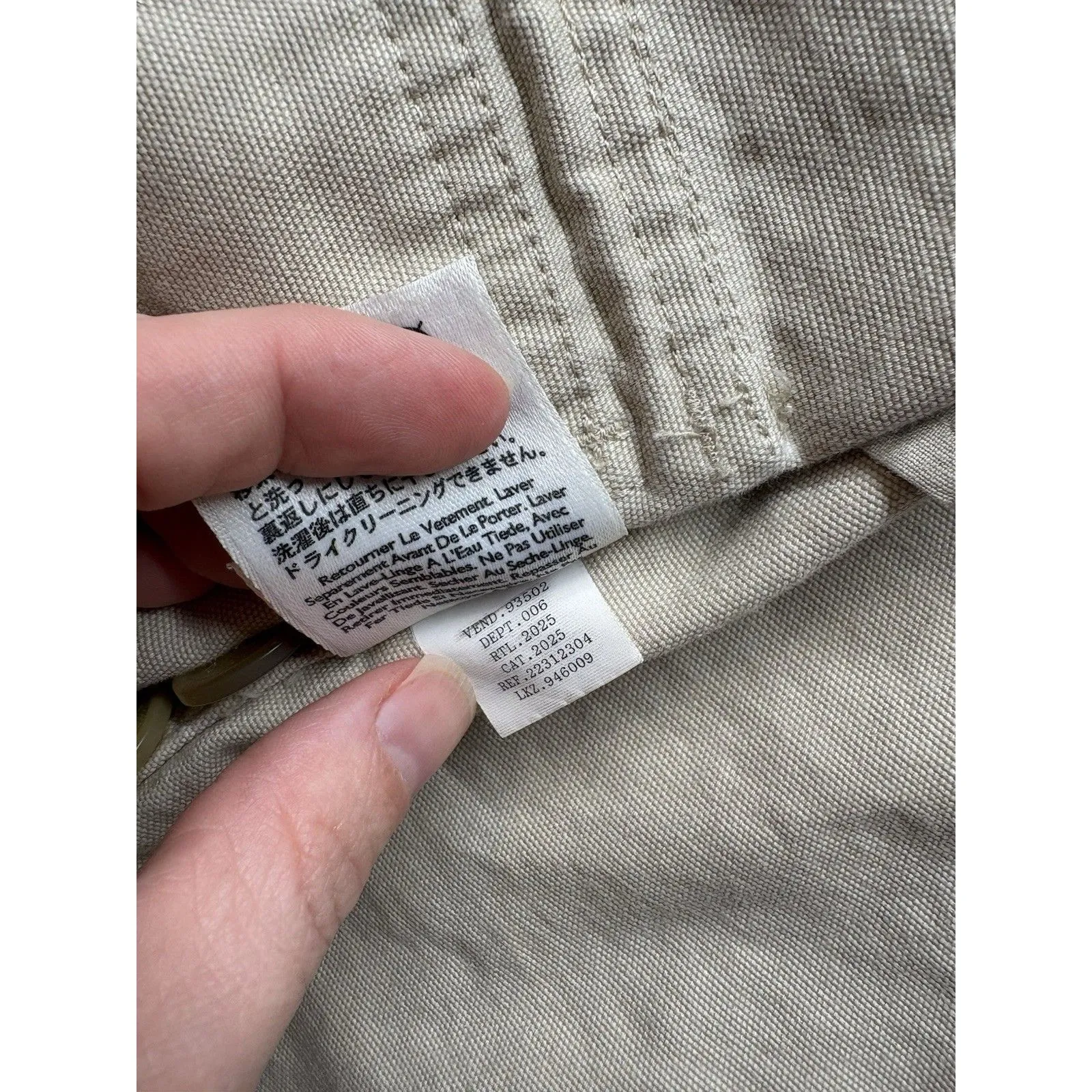 Eddie Bauer Women’s Canvas Chore Barn Coat Field Jacket Khaki Beige Sz Large - Image 4