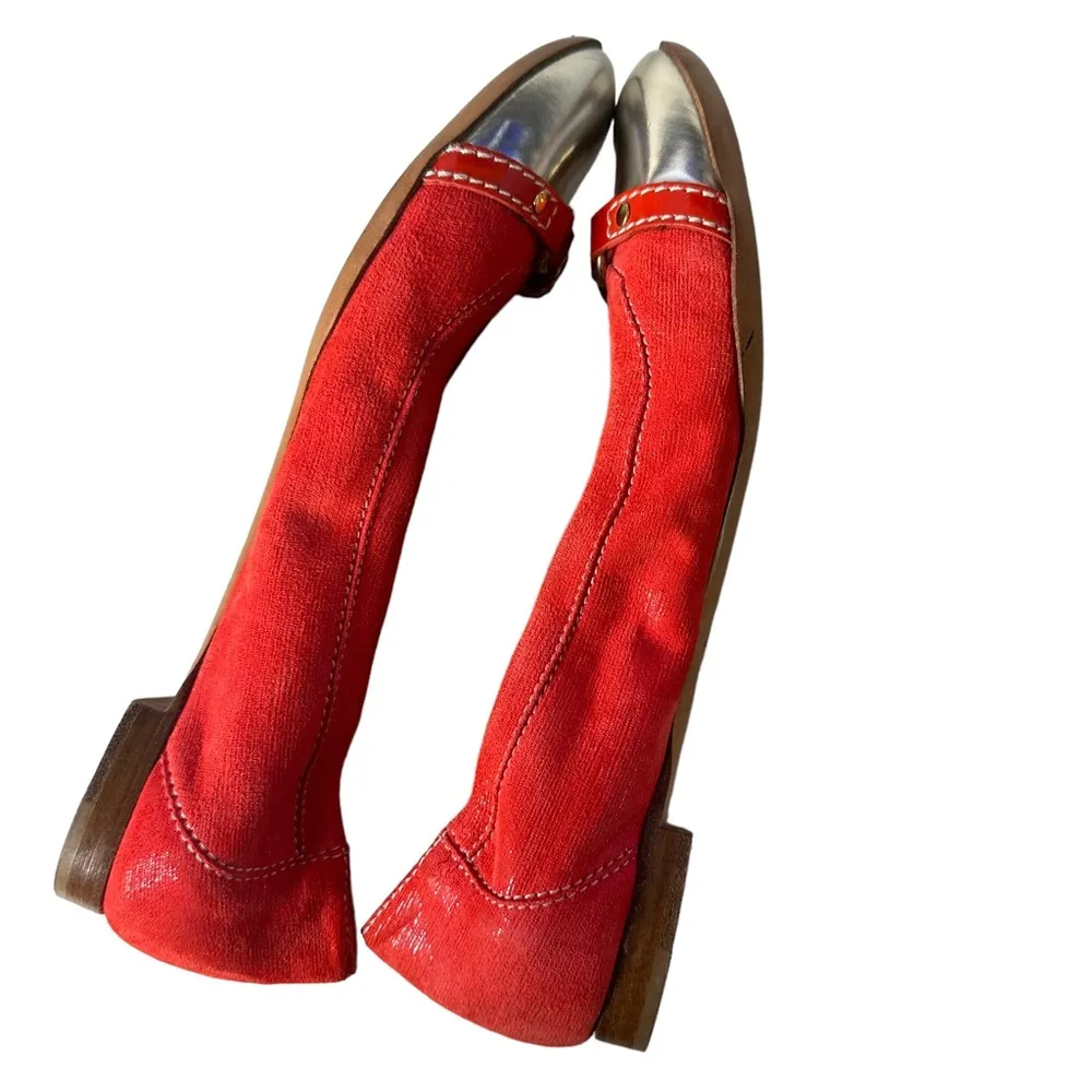 AGL Attilio Giusti Leombruni Orange Leather Flats Cap Toe Women Size 38.5 US 8.5 - Image 9