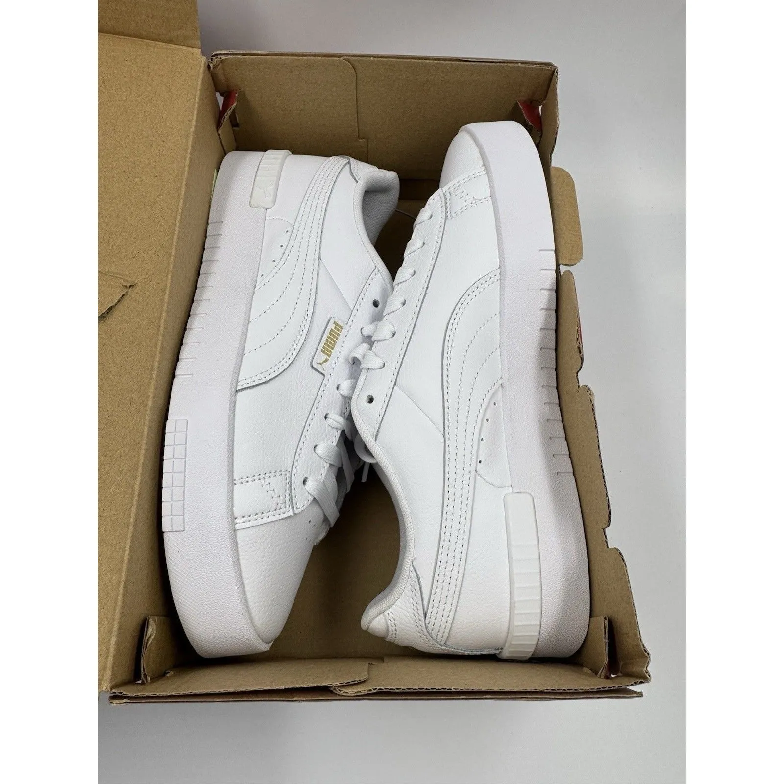 PUMA Court Sneaker, White, Women's Casual Low Top Leather Shoes Size 10 - Image 16