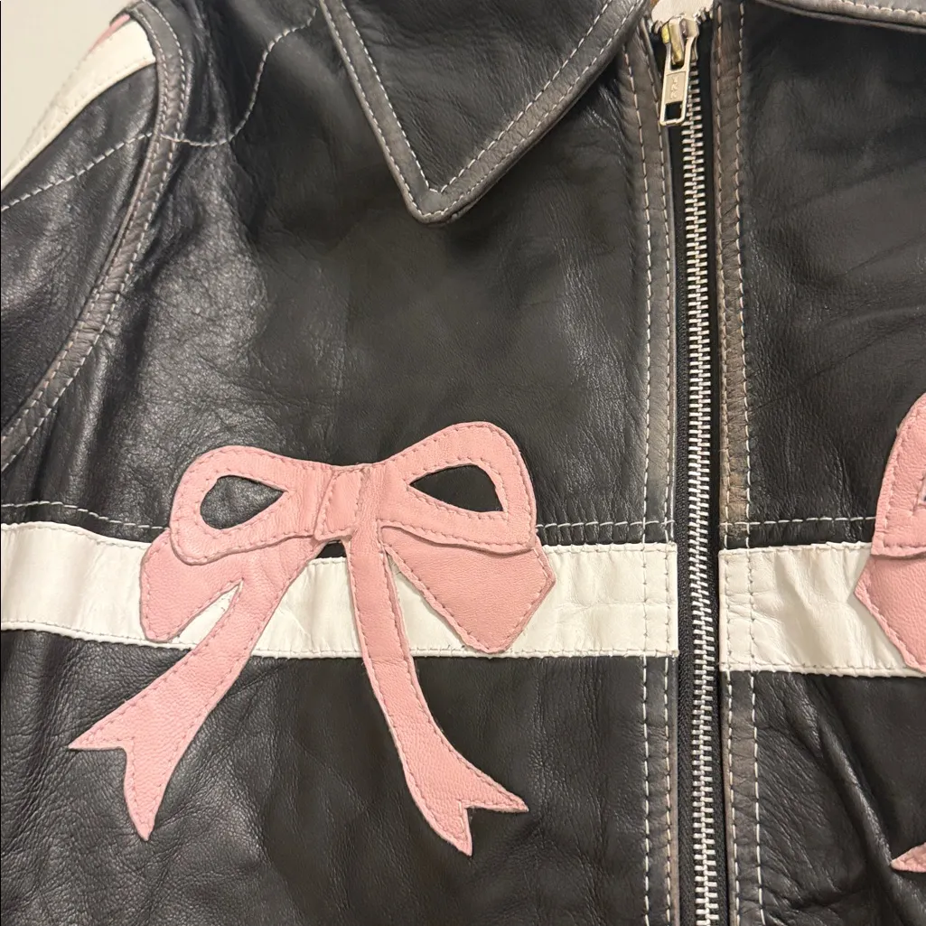 Uni Leather Genuine Leather Diddi Moda Ribbon Leather Jacket Black Size XL - Image 8