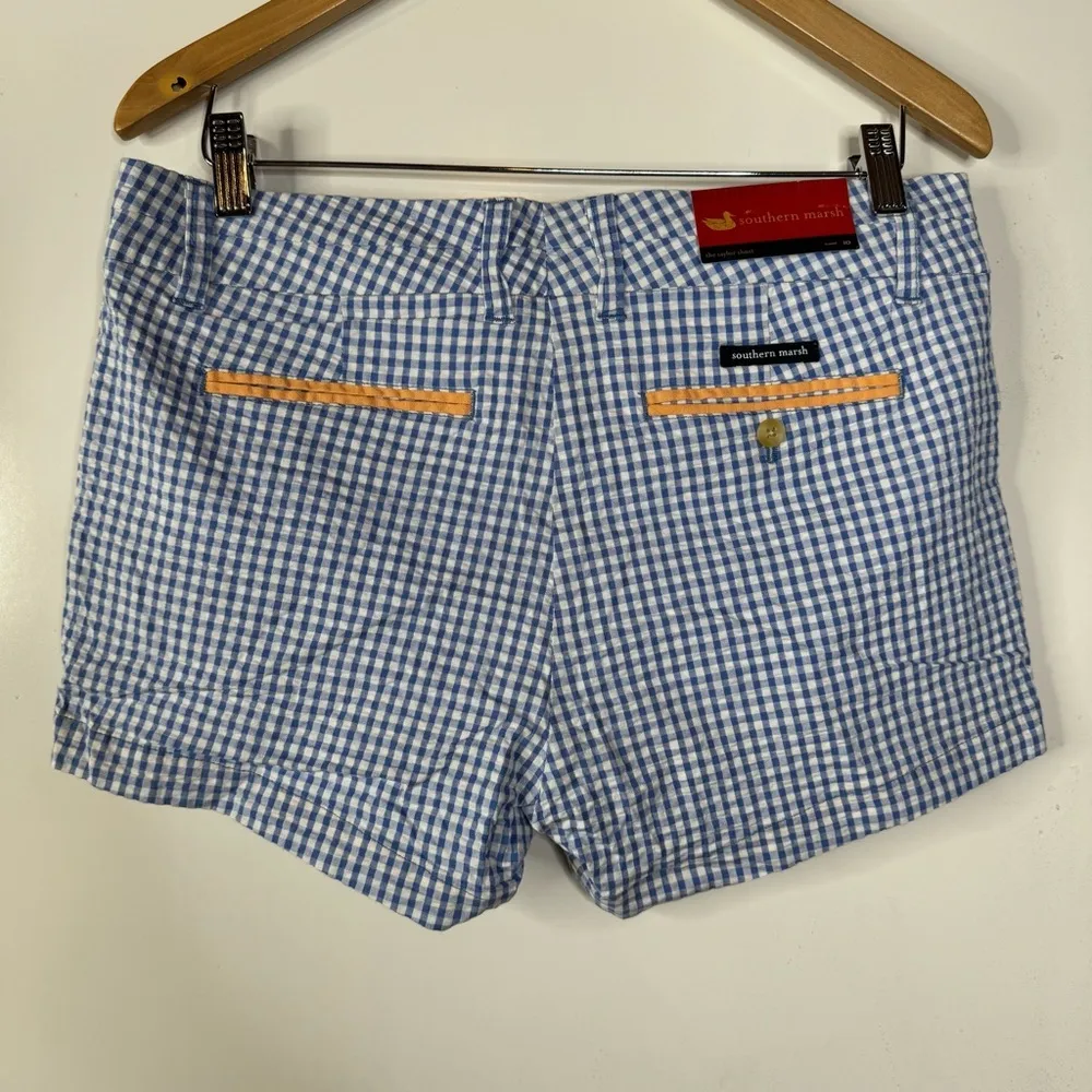 Southern Marsh NWT The Taylor Short in Blue Gingham Print‎ Size 10 - Image 2