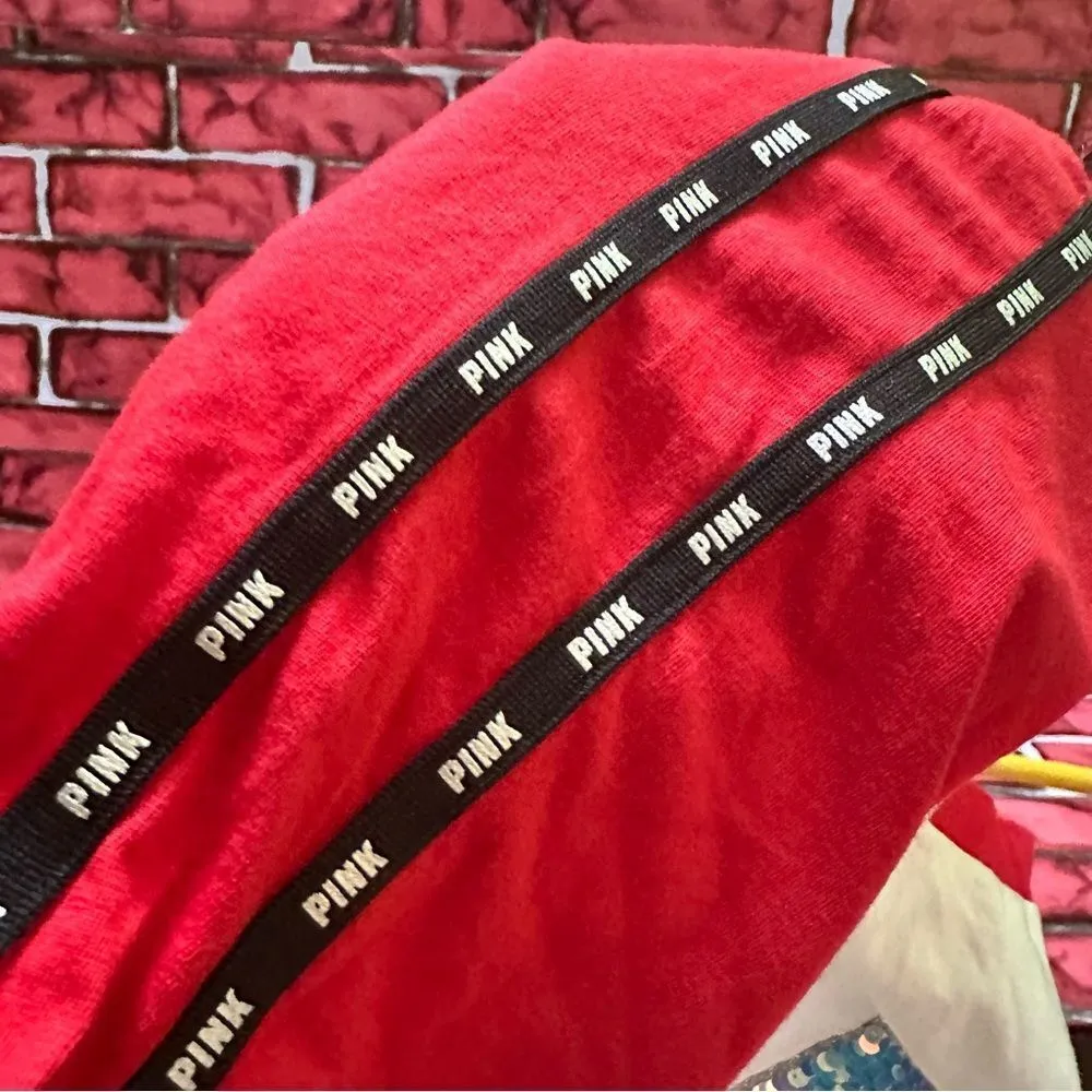 PINK By Victorias Secret Holiday Tee shirt bling iridescent size M - Image 6