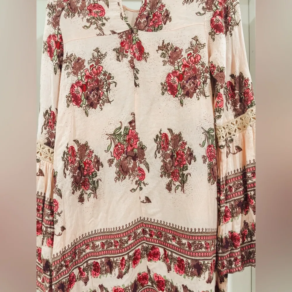 En Creme Boho Pink Floral Long Sleeve Tunic - Image 7