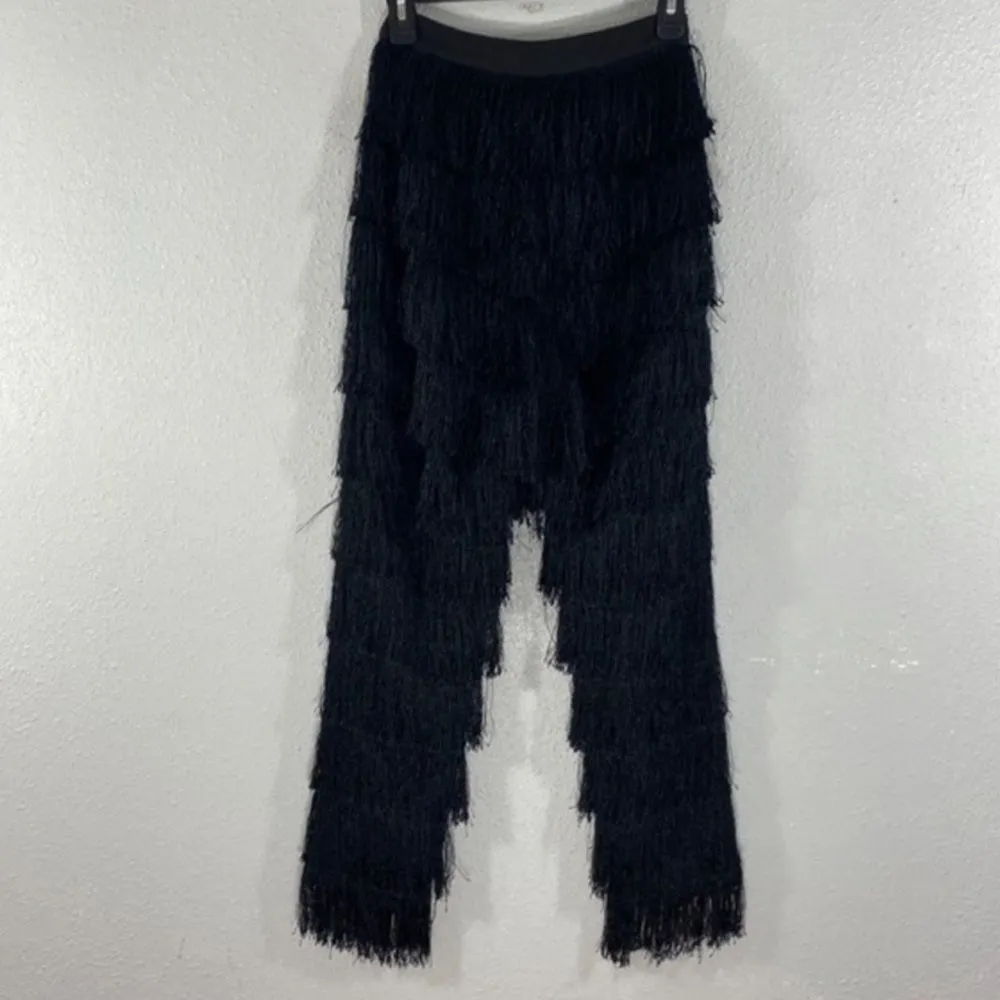 Lavish Alice NWT Black Tiered Fringe Pants XS - Image 14
