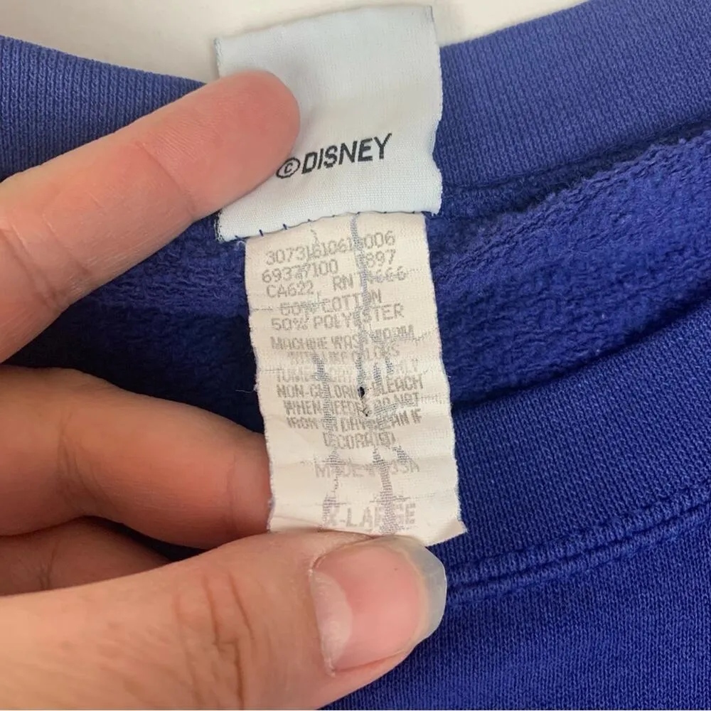 Vintage Disney The Little Mermaid women's XL crew neck sweater purple 90s - Image 5